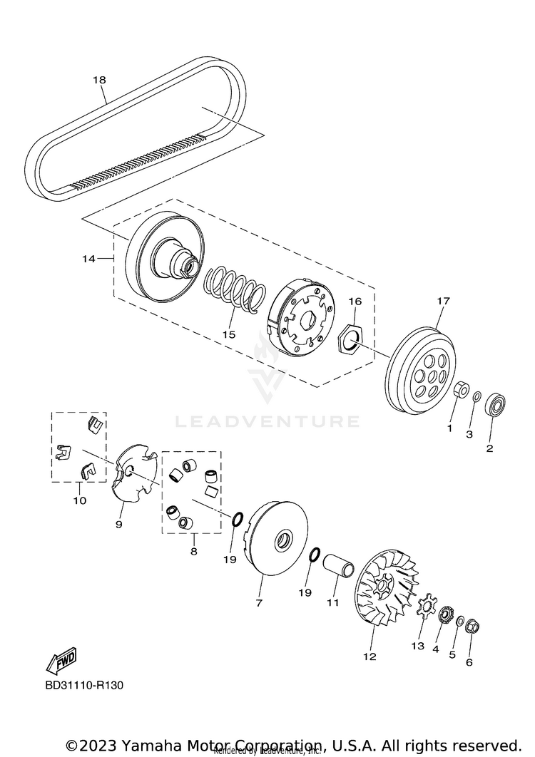 Clutch RAPTOR 110 - YFM01RYXRG - 2024 Schematic