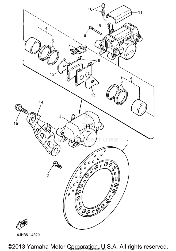 Rear Brake Caliper Schematic