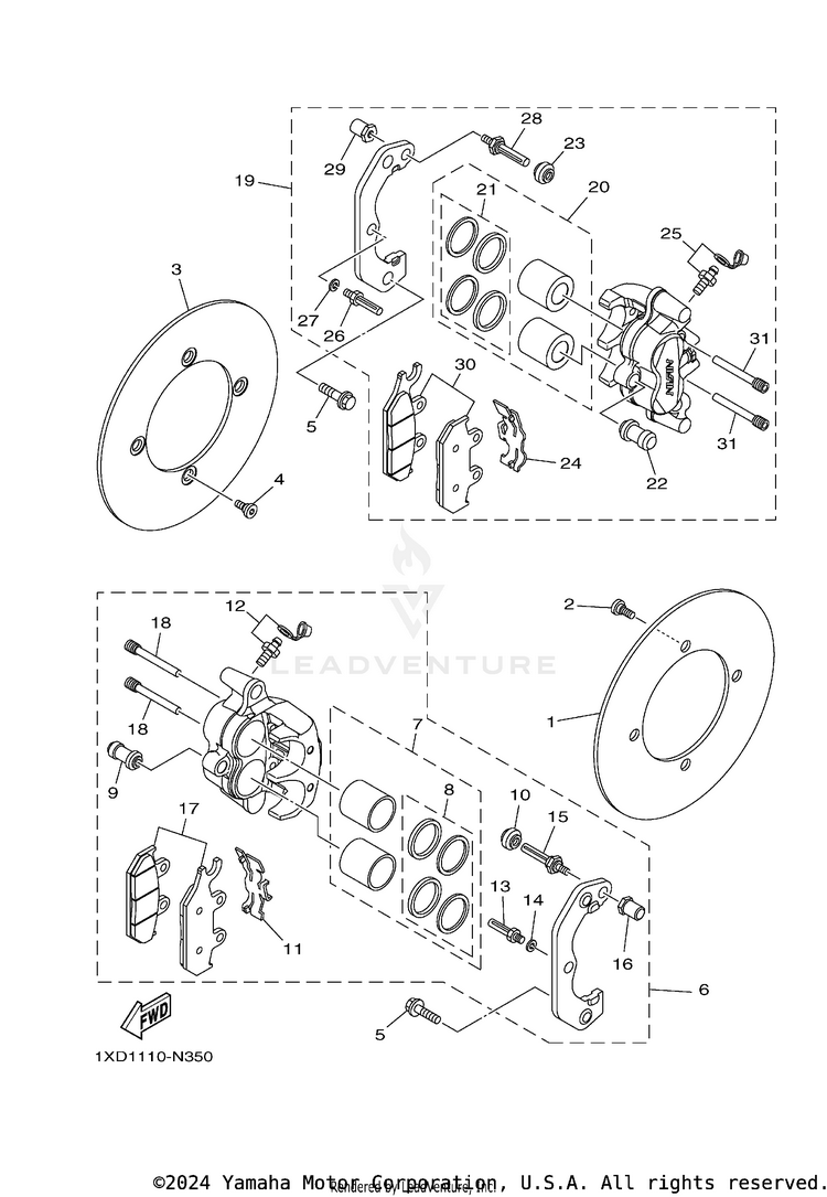Front Brake Caliper Schematic