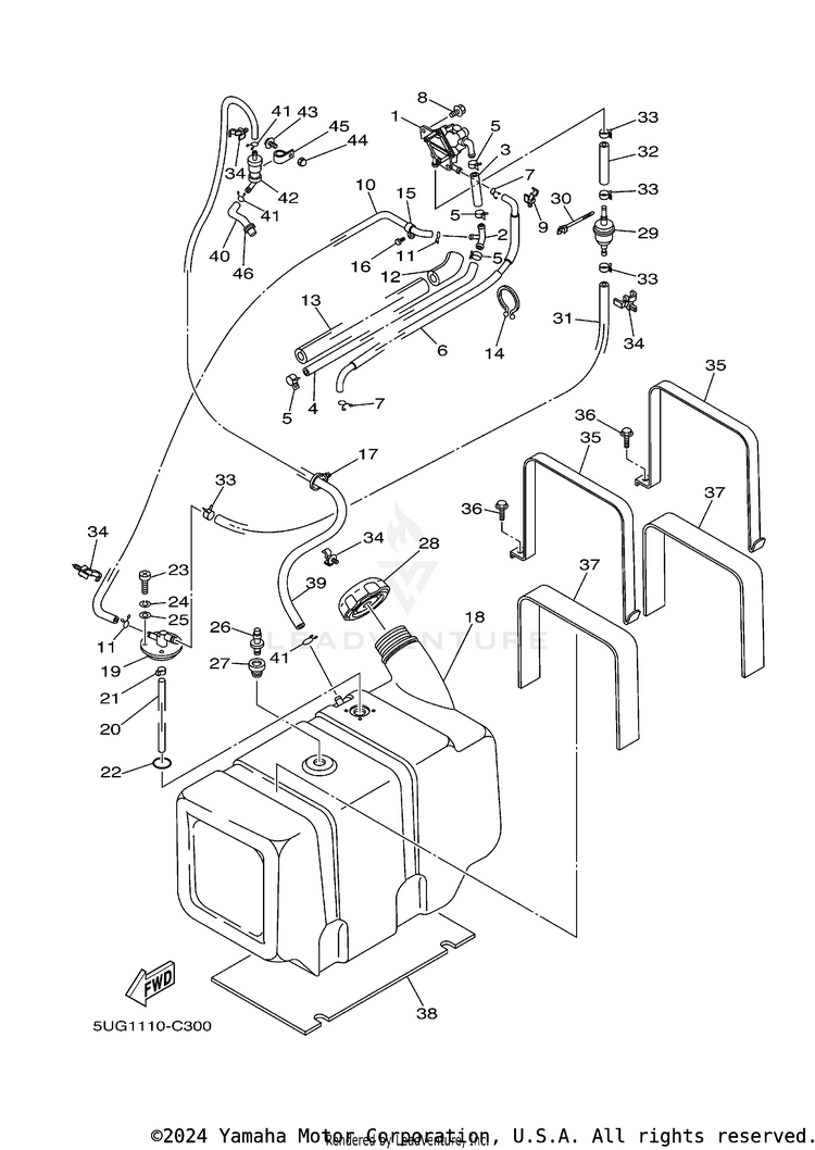 Fuel Tank RHINO 660 - YXR660FAS - 2004 Schematic