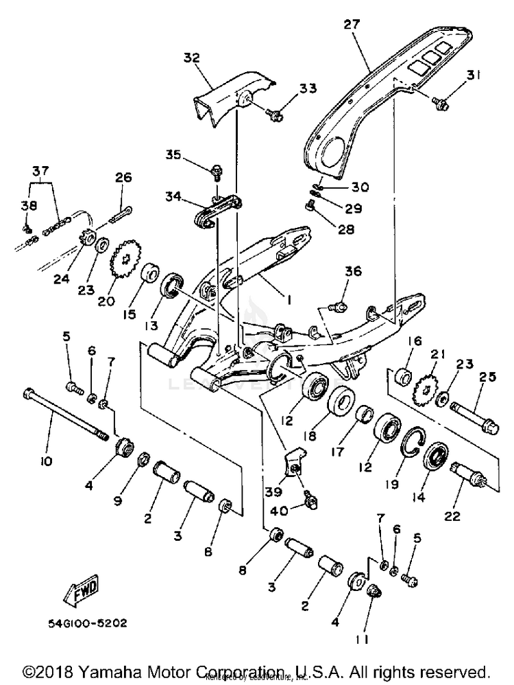 Swing Arm BIG WHEEL ELEC START - BW200ES - 1986 Schematic