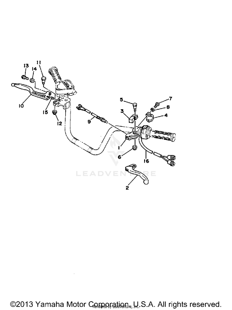 Handle Switch - Lever BIG BEAR - YFM350FWB_MNH - 1991 Schematic