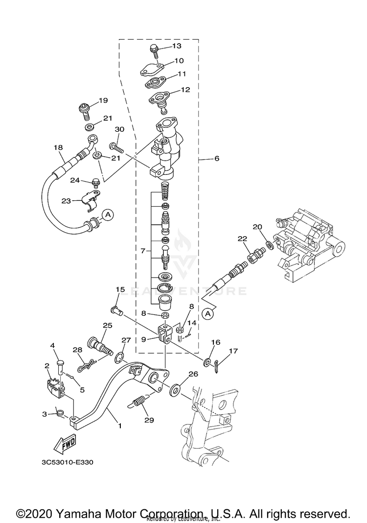 Rear Master Cylinder Schematic