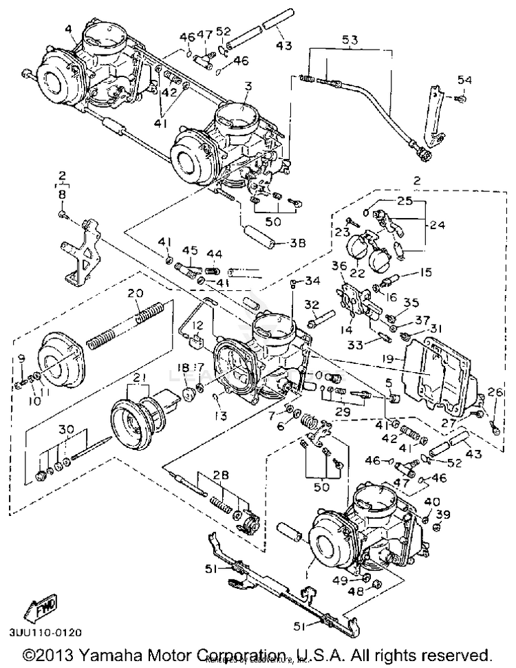 Carburetor FZR600RAC - 1990 Schematic
