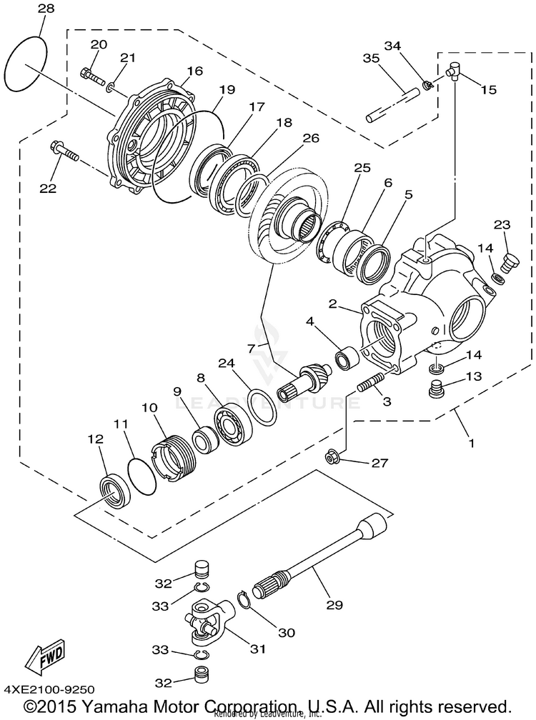 Drive Shaft BEAR TRACKER 2WD_REALTREE - YFM250XHP - 2002 Schematic