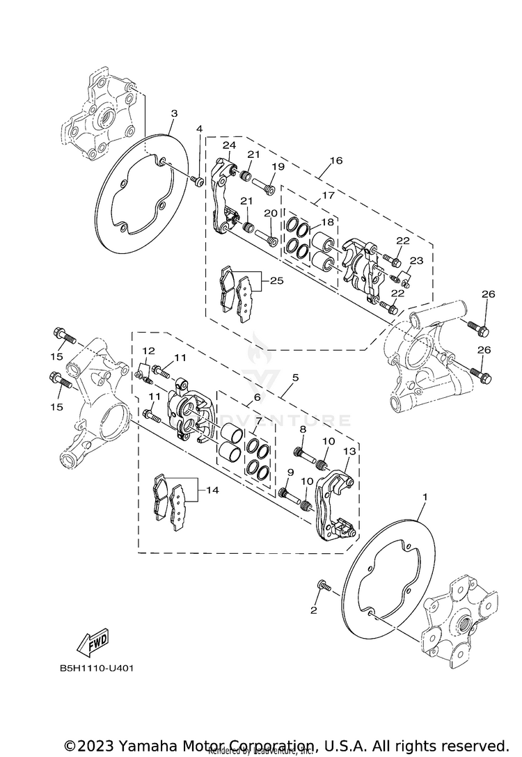 Rear Brake Caliper Schematic