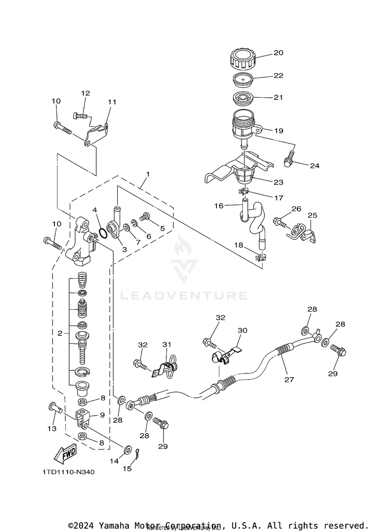 Rear Master Cylinder Schematic