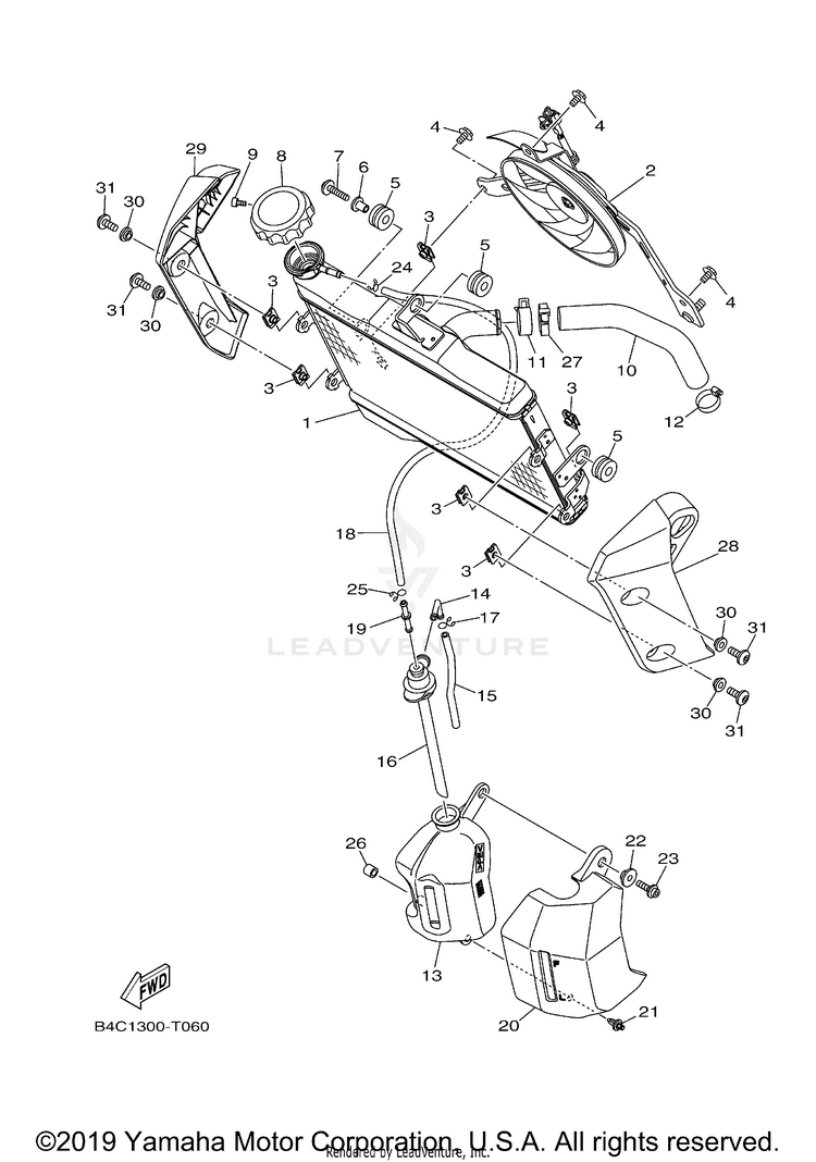 Radiator Hose MT07 - MT07KCB - 2019 Schematic
