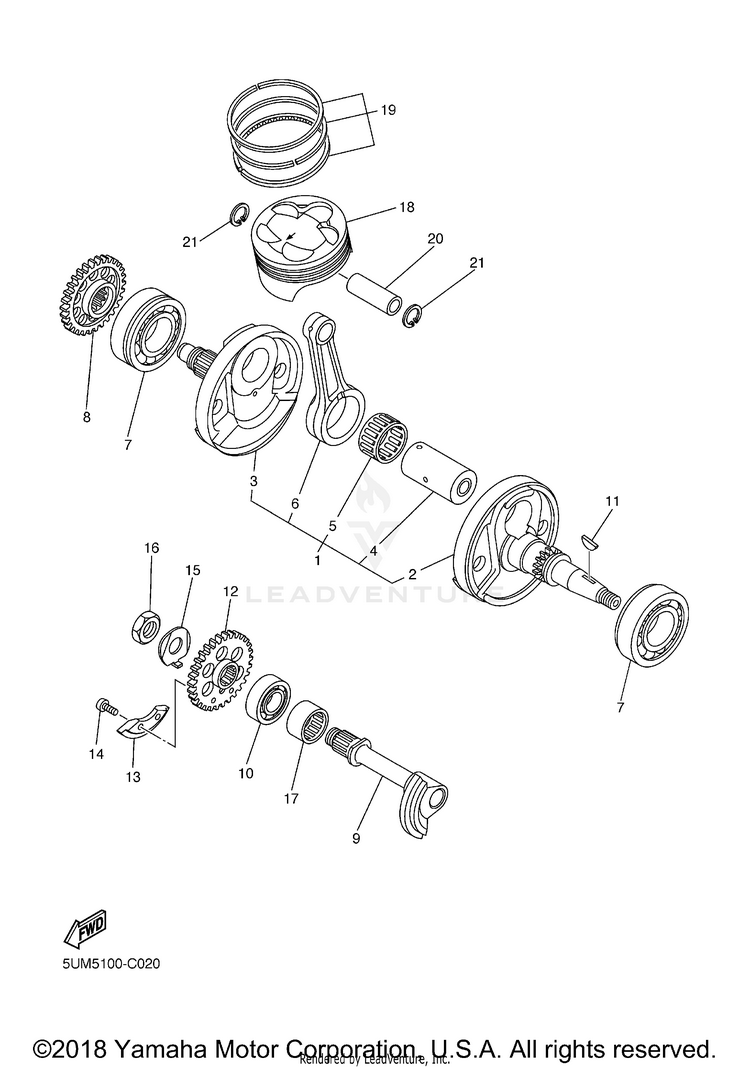 Crankshaft Piston Schematic