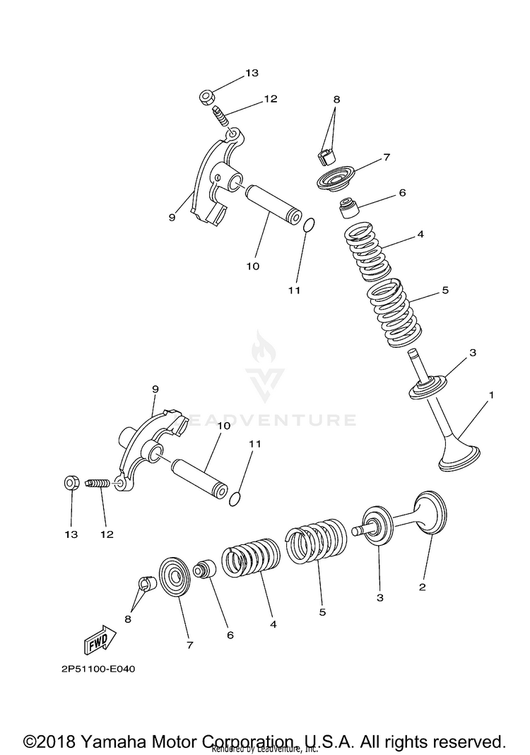 Valve RHINO 450 HUNTER - YXR45FHX - 2008 Schematic