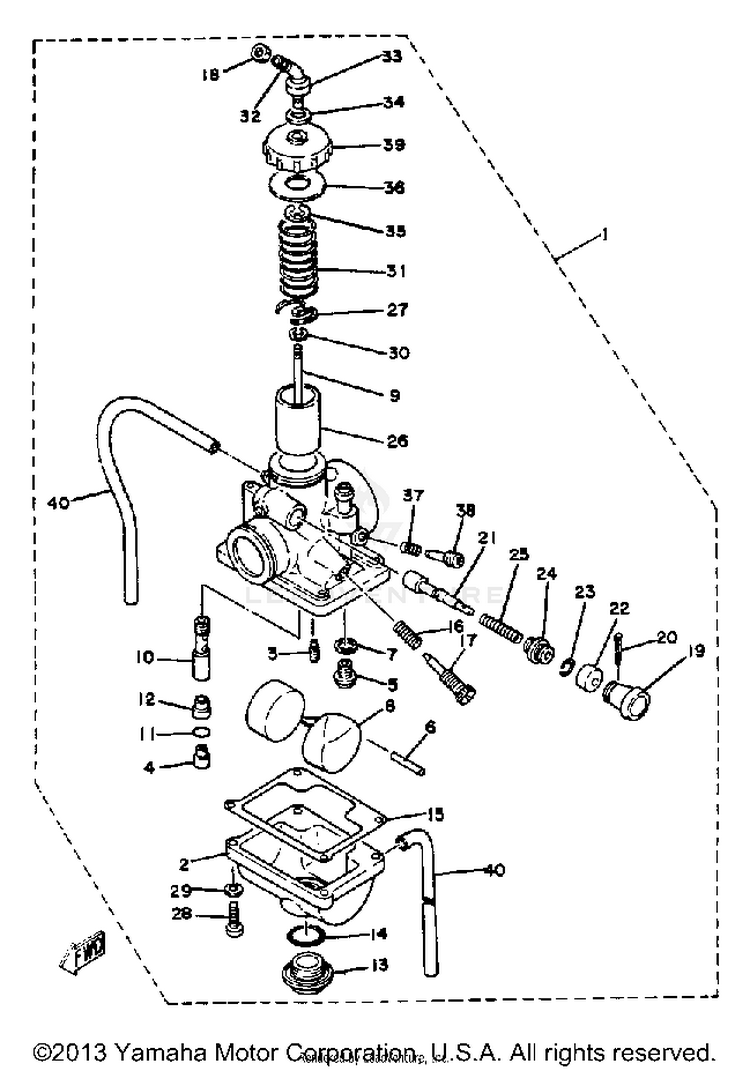 Carburetor-Yz60h - J - K Schematic
