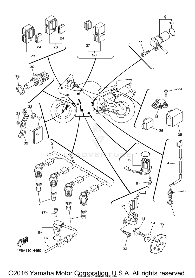 Electrical 1 YZFR6S - YZFR6SYCB - 2009 Schematic