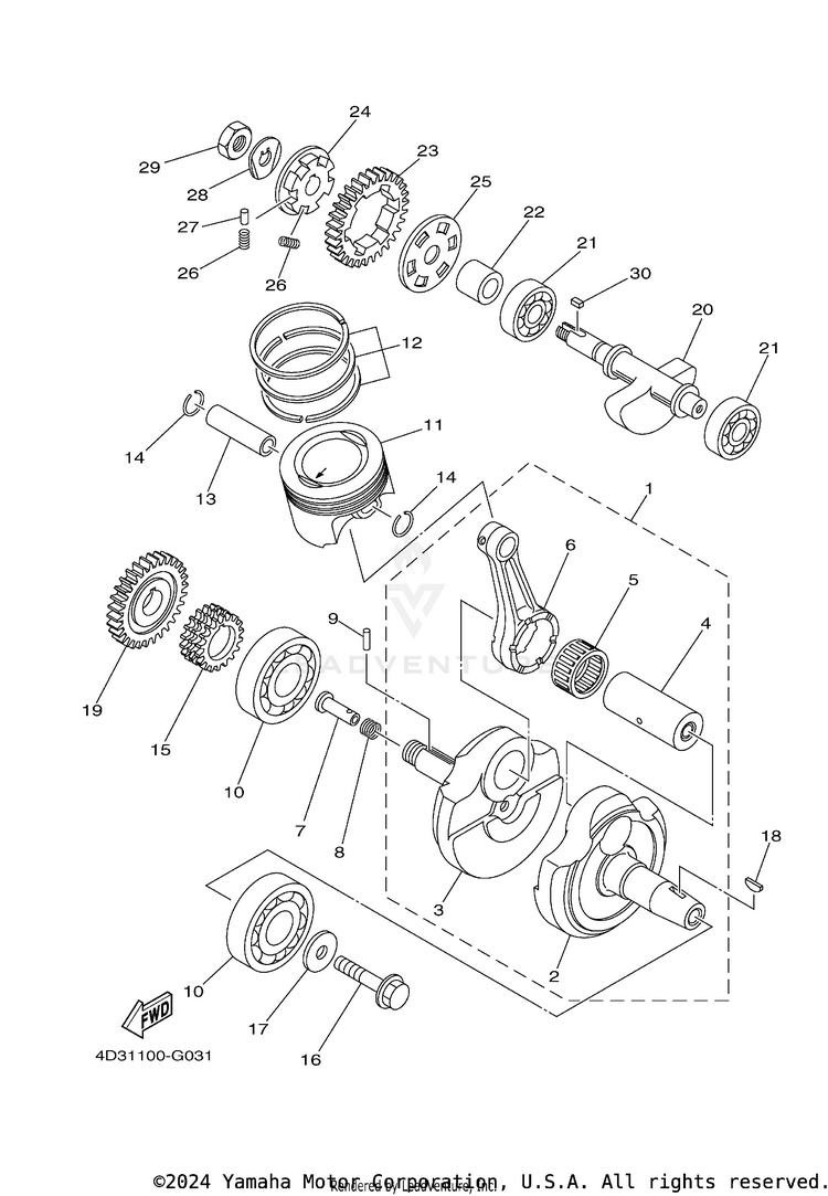 Crankshaft & Piston Schematic
