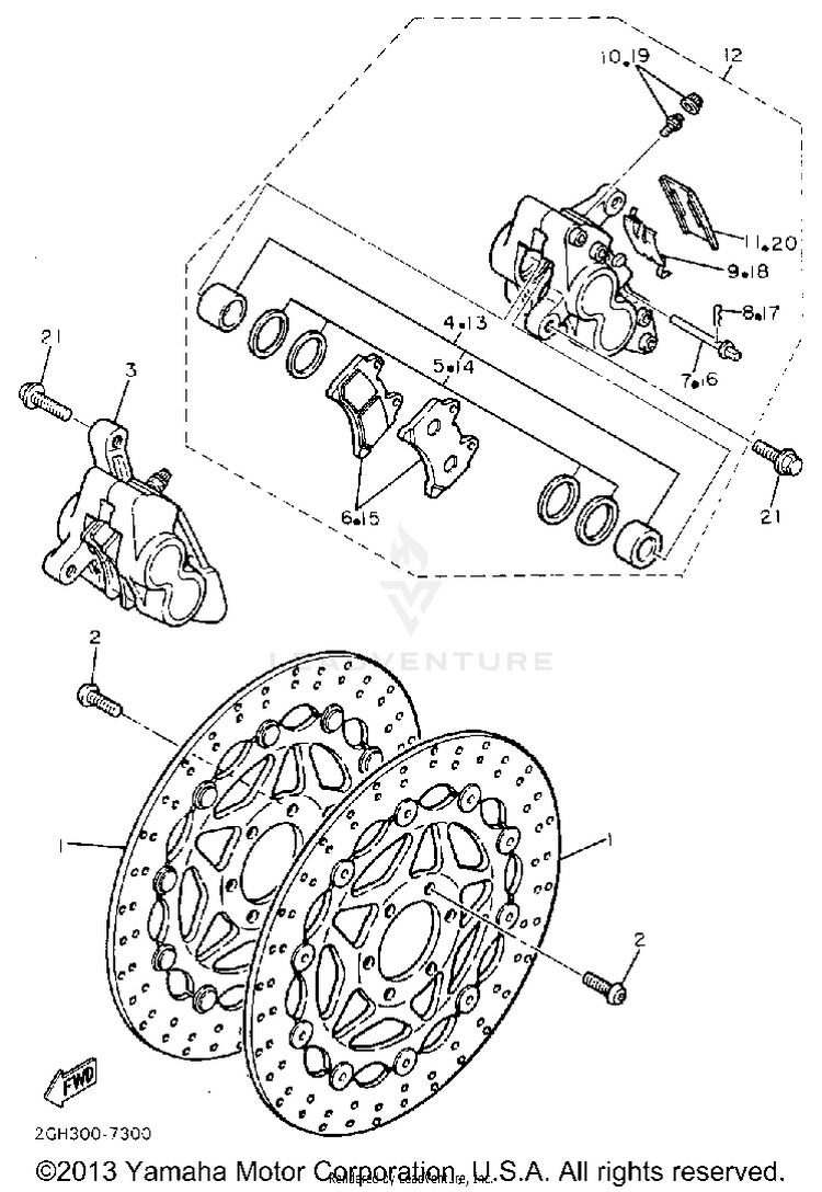 Front Brake Caliper Schematic