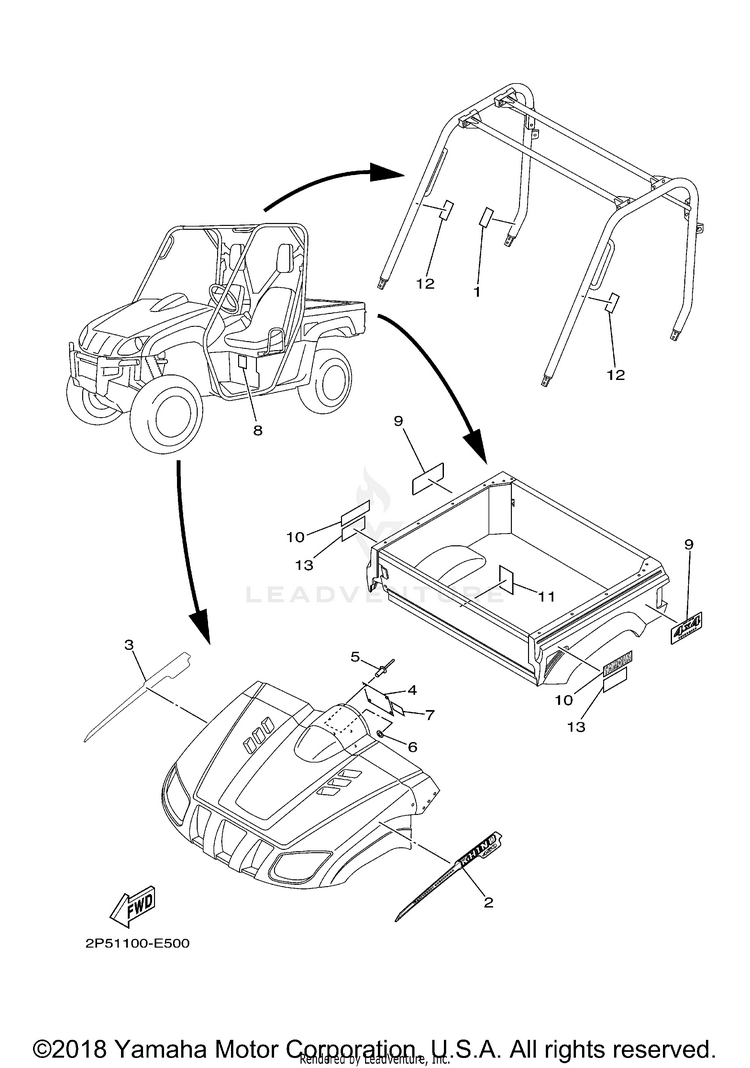 Emblem Label 1 RHINO 450 REALTREE H - YXR45FAHV - 2006 Schematic