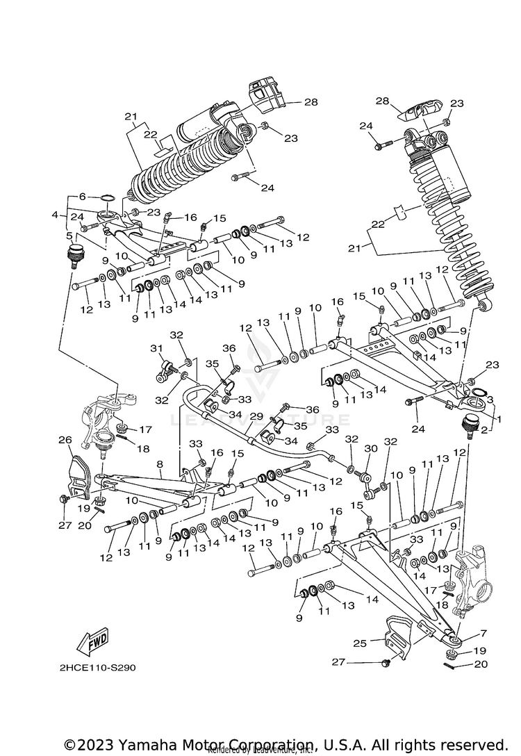 Front Suspension Wheel YXZ1000R EPS SS SE - YXZ10YESJL - 2018 Schematic