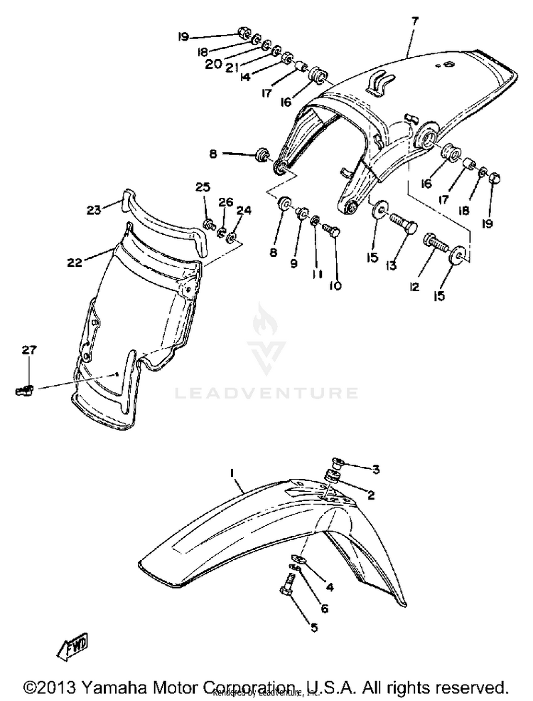 Front Fender - Rear Fender Schematic