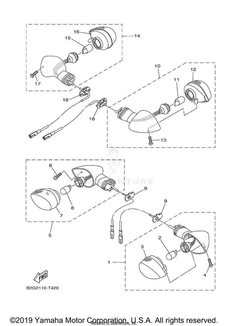 Flasher Light XSR700 - XSR700JCGY - 2018 Schematic