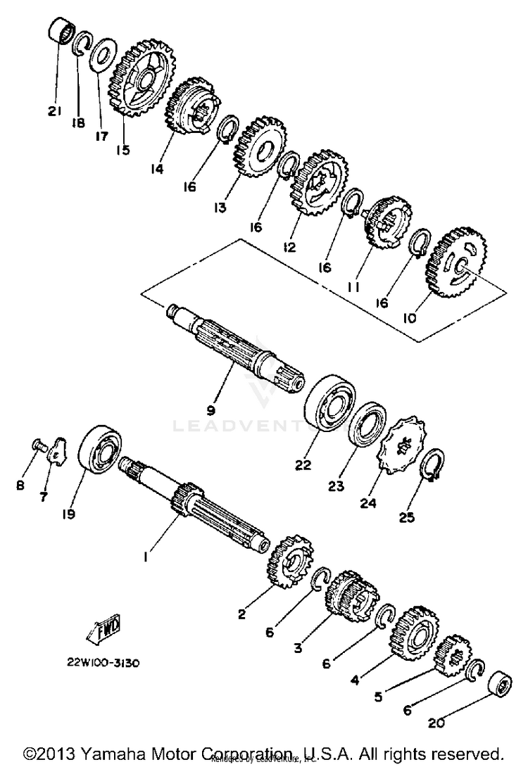 Transmission YZ80 - YZ80L - 1999 Schematic