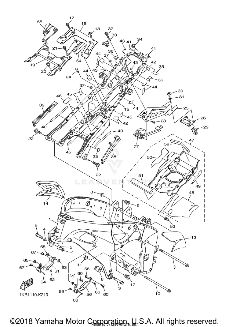Frame YZFR1 - YZFR1ACR - 2011 Schematic