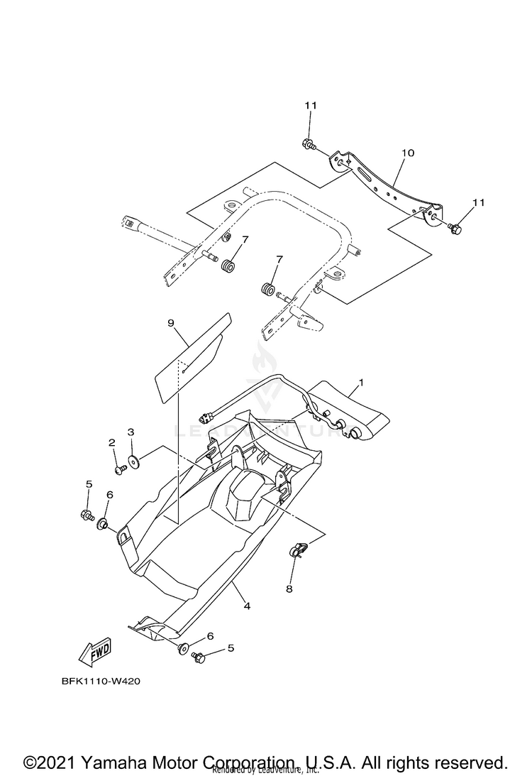 Taillight RAPTOR 700R SPECIAL - YFM70RCCMB - 2021 Schematic