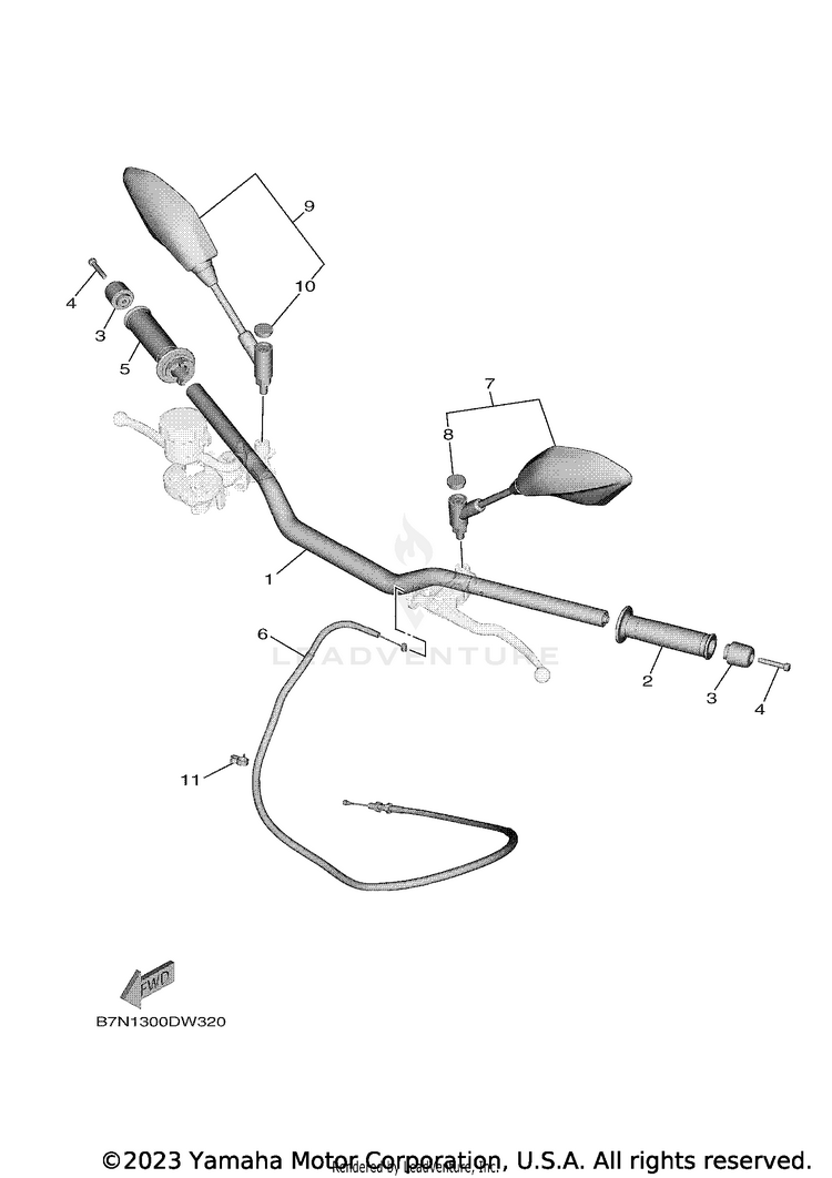 Steering Handle & Cable Schematic