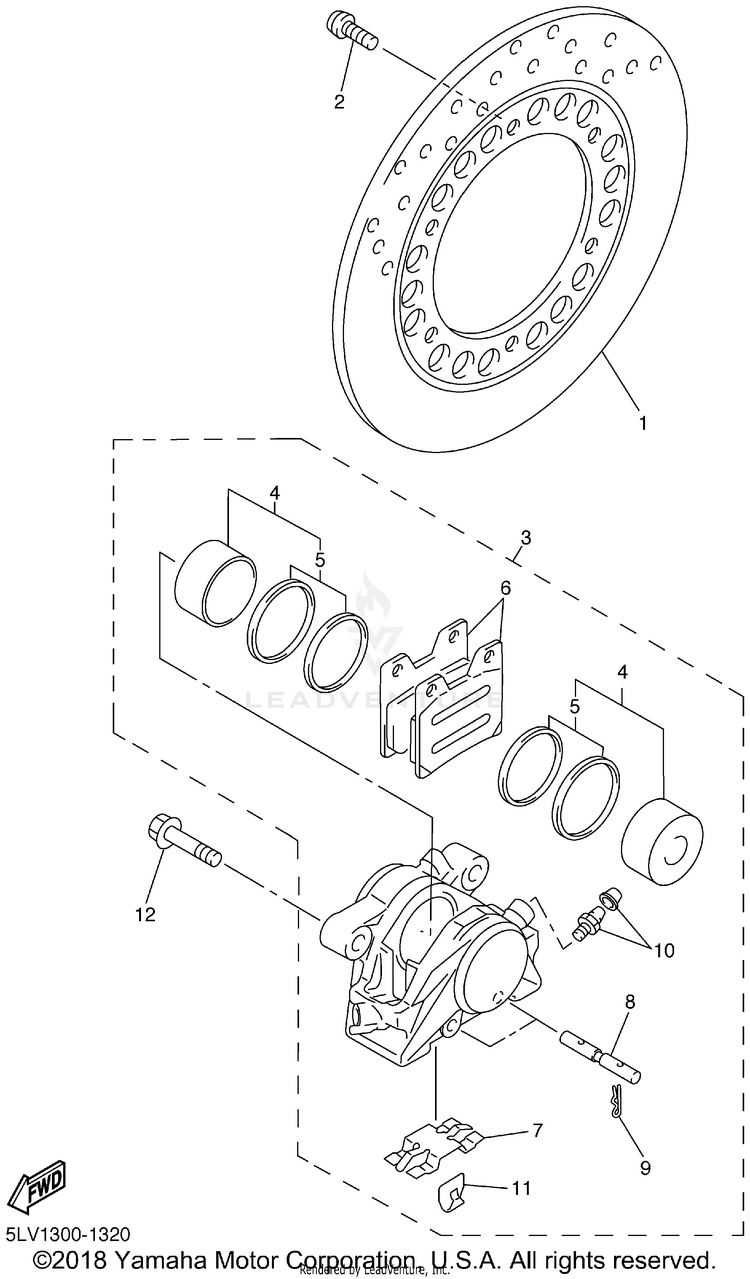 Rear Brake Caliper Schematic
