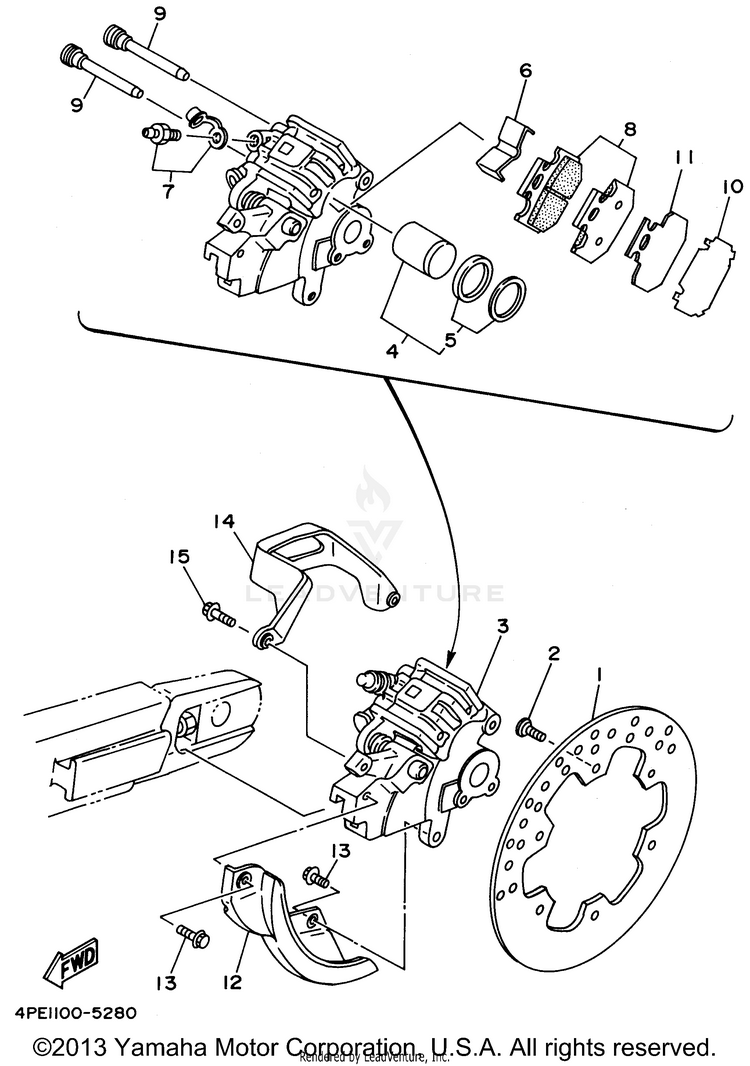 Rear Brake Caliper Schematic