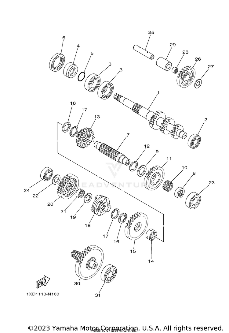 Transmission VIKING EPS RANCH - YXM70VPRLC - 2020 Schematic