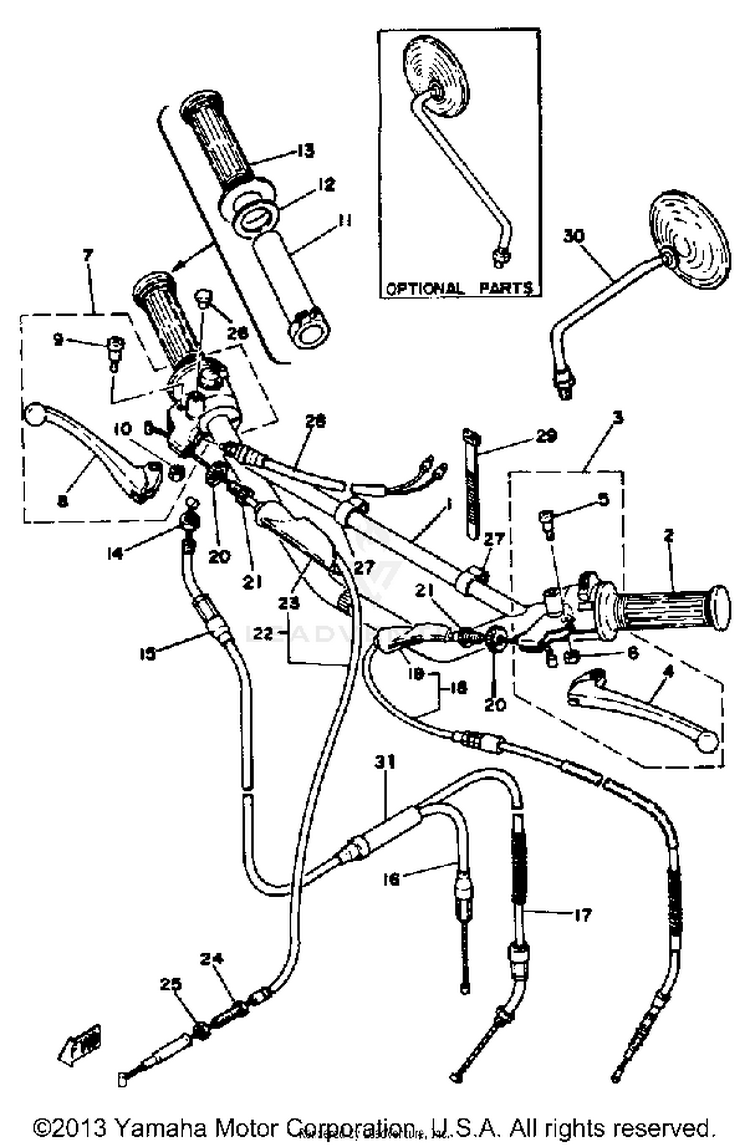 Handlebar Cable  Dt100f Schematic