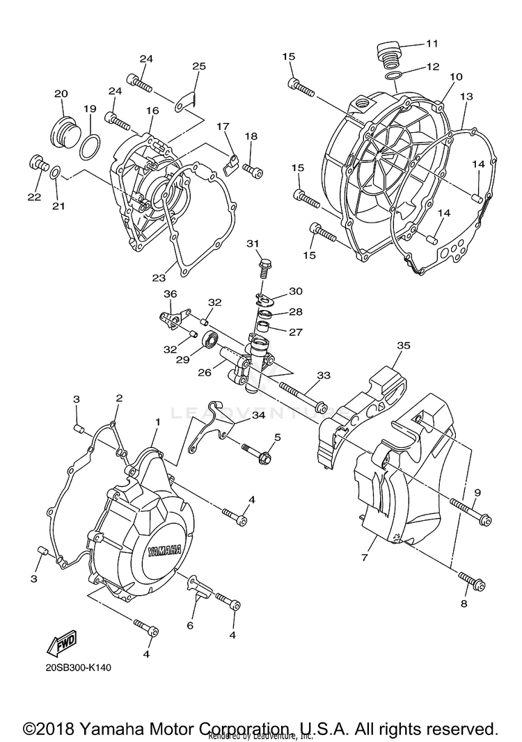 Crankcase Cover 1 FZ6R - FZ6RACO - 2011 Schematic