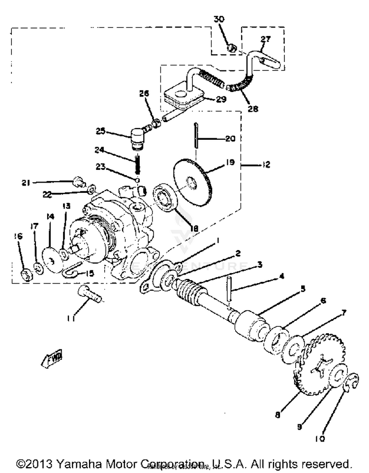 Oil Pump GT80C - 1976 Schematic