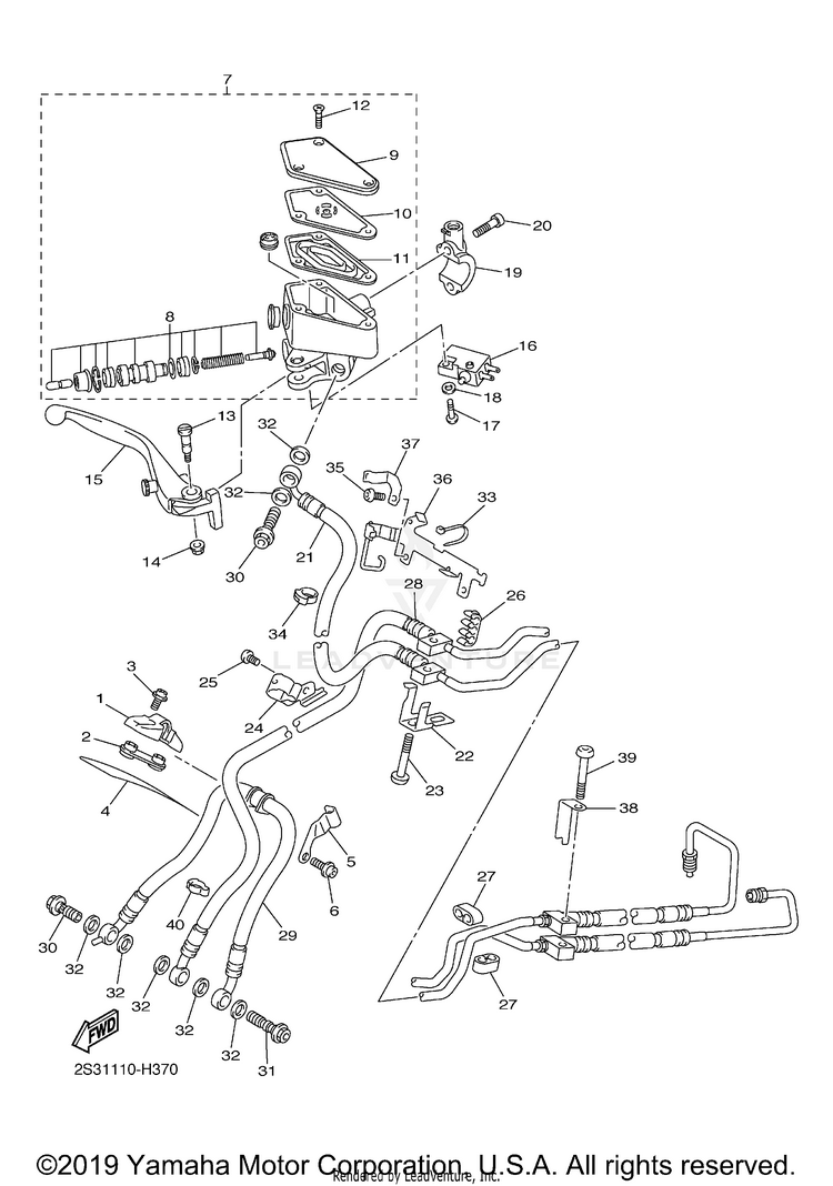Front Master Cylinder Schematic