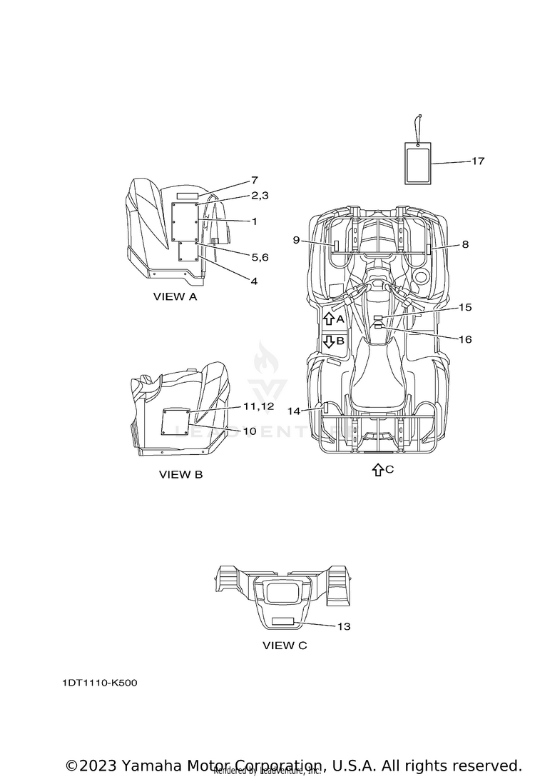 Emblem Label 1 GRIZZLY 5504WD - YFM5FGAL - 2011 Schematic