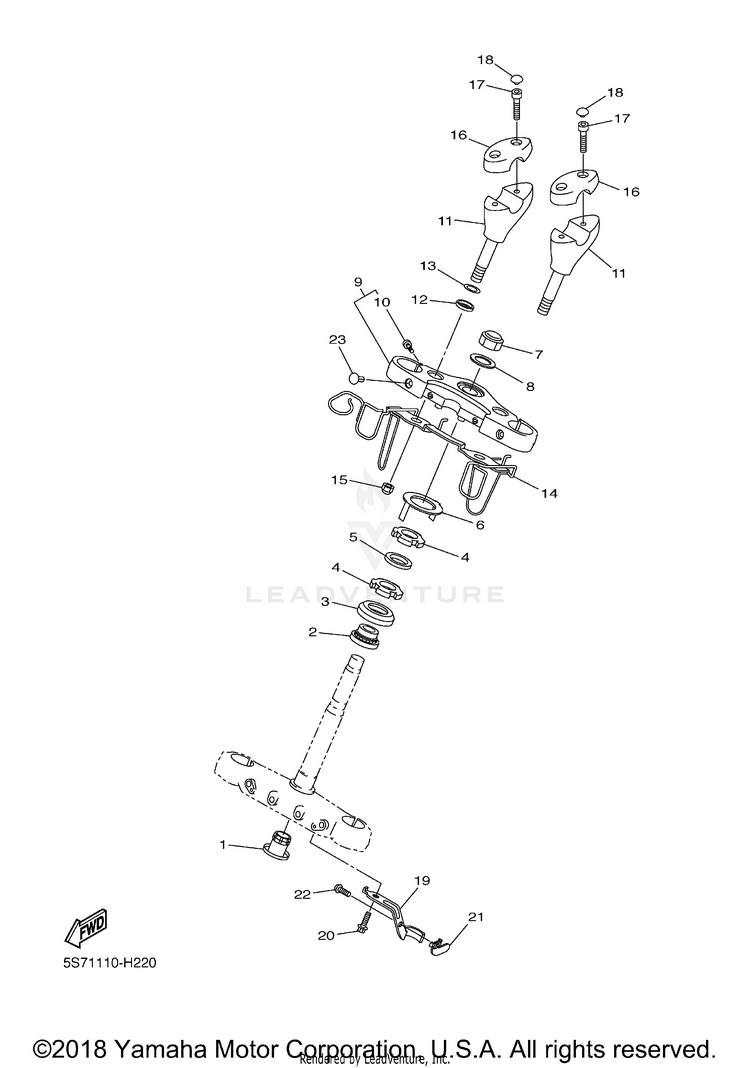 Steering V STAR 950 - XVS95YCL - 2009 Schematic