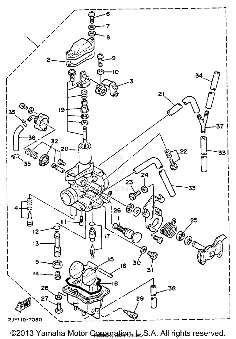 Carburetor (Non-California Model) Schematic