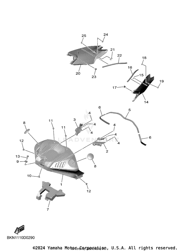 Fuel Tank 2 YZFR9 CAL - YZFR9SCB - 2025 Schematic