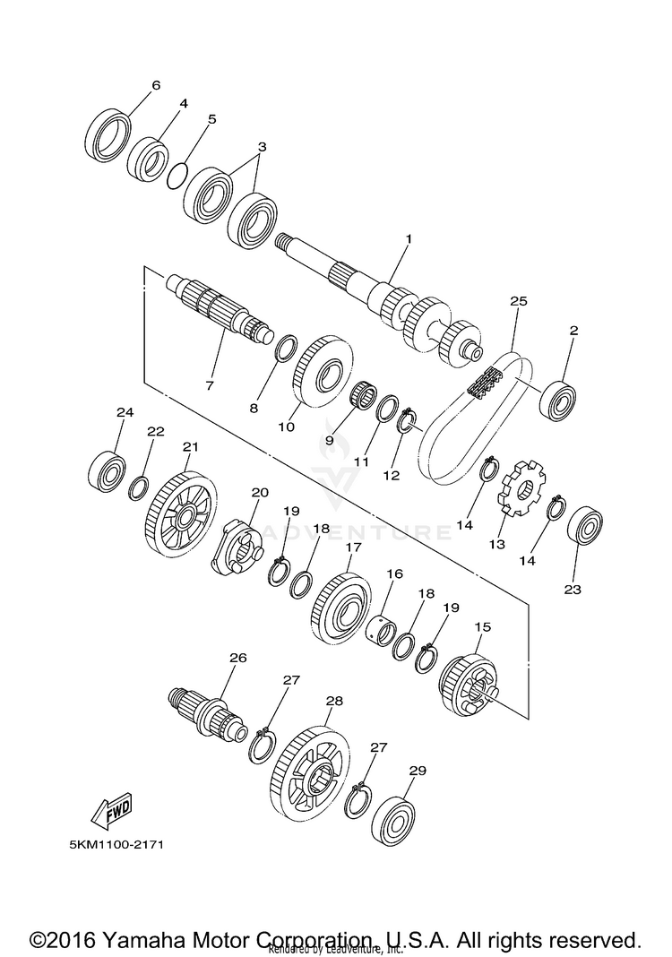 Transmission GRIZZLY 660 - YFM66FAT - 2005 Schematic