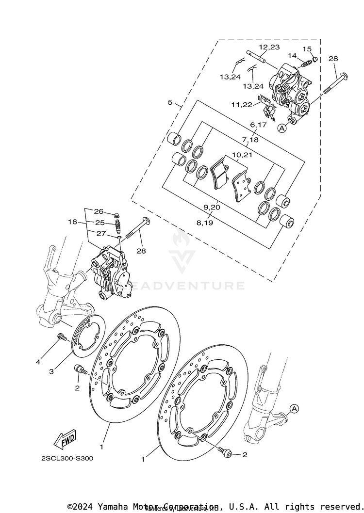 Front Brake Caliper Schematic