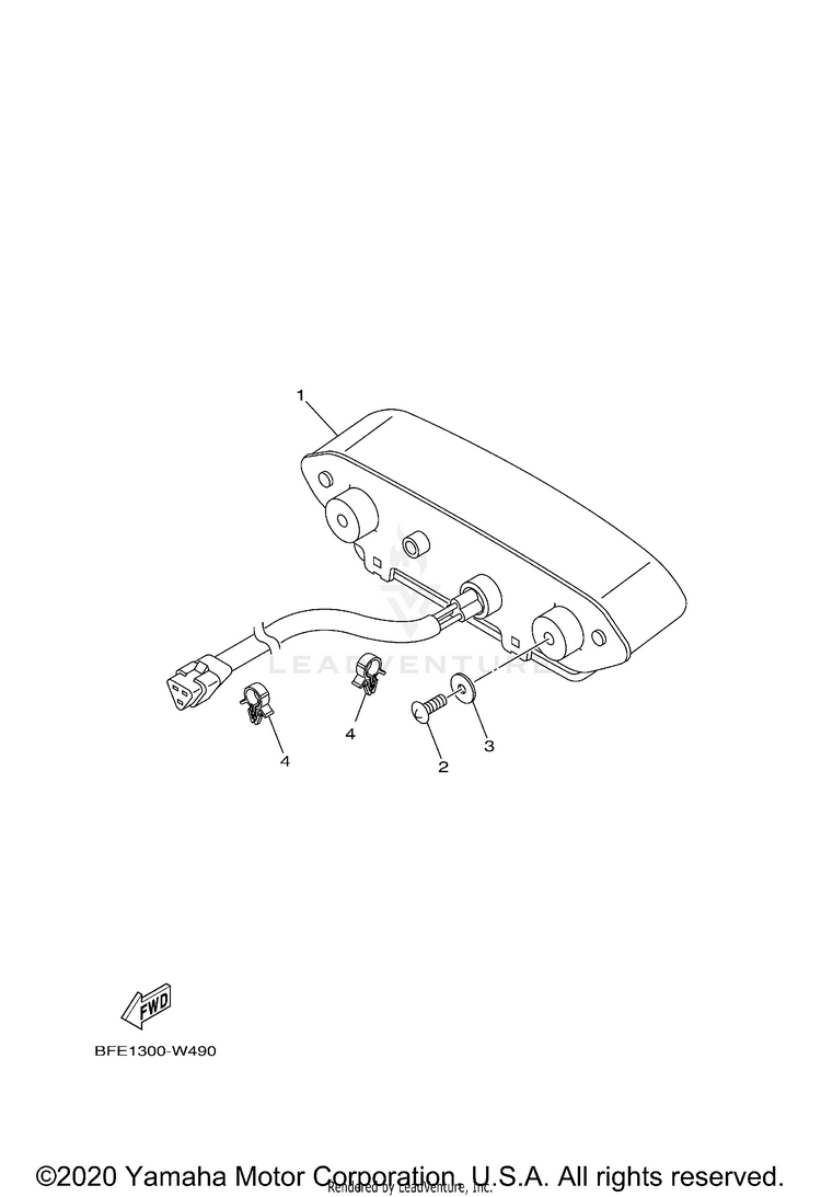 Taillight GRIZZLY EPS - YFM70GPAMS - 2021 Schematic