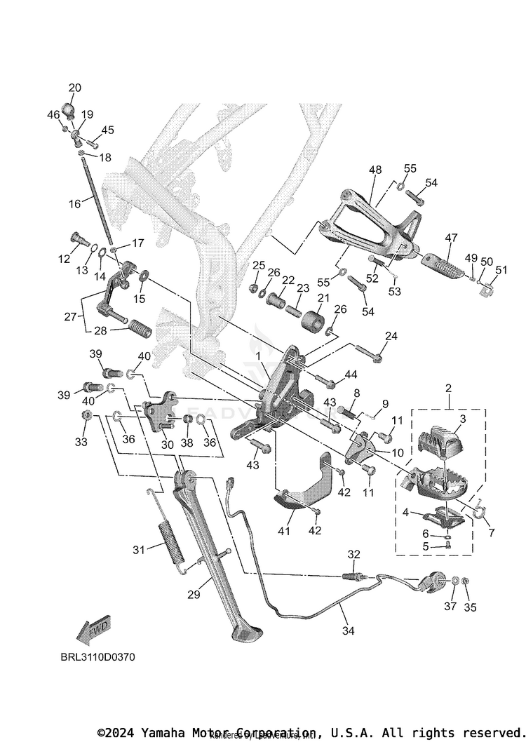 Stand & Footrest TENERE 700 - XTZ7TCL - 2026 Schematic