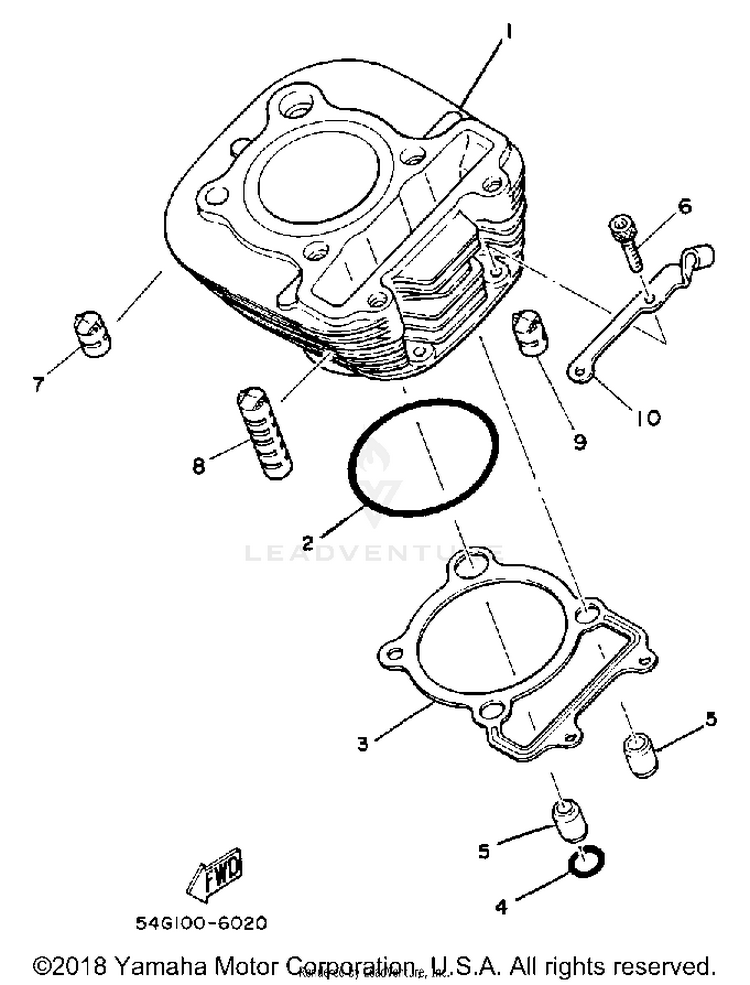 Cylinder BIG WHEEL ELEC START - BW200ES - 1986 Schematic