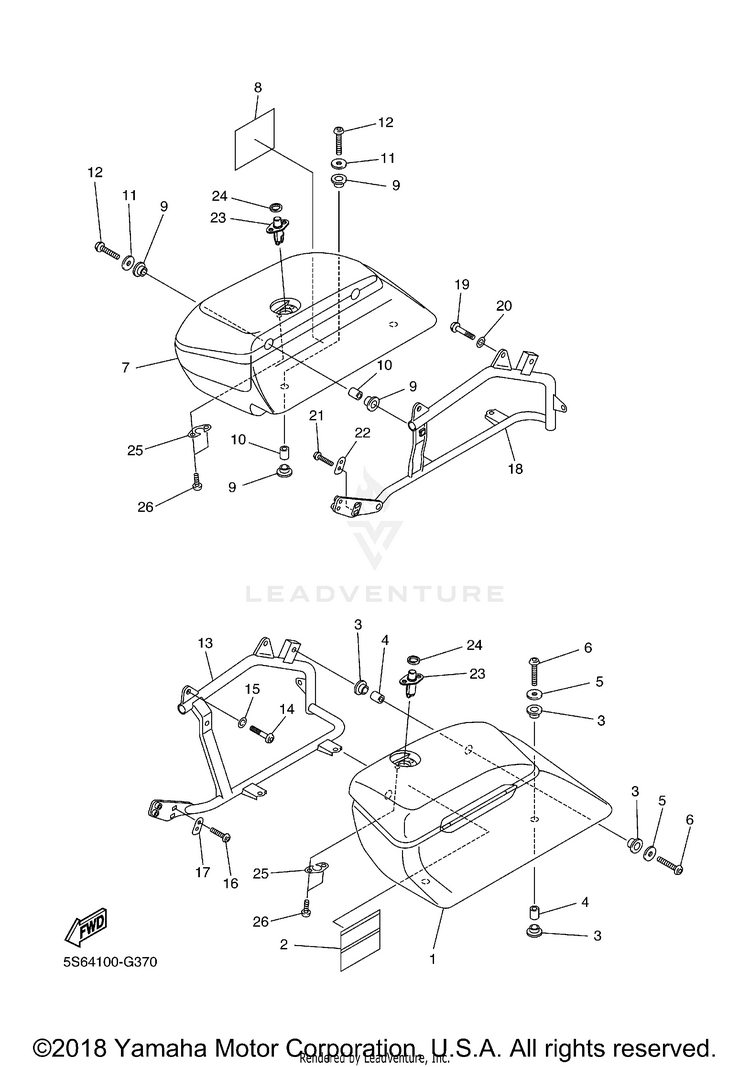 Saddlebag V STAR 1300 TOURER - XVS13CTXB - 2008 Schematic
