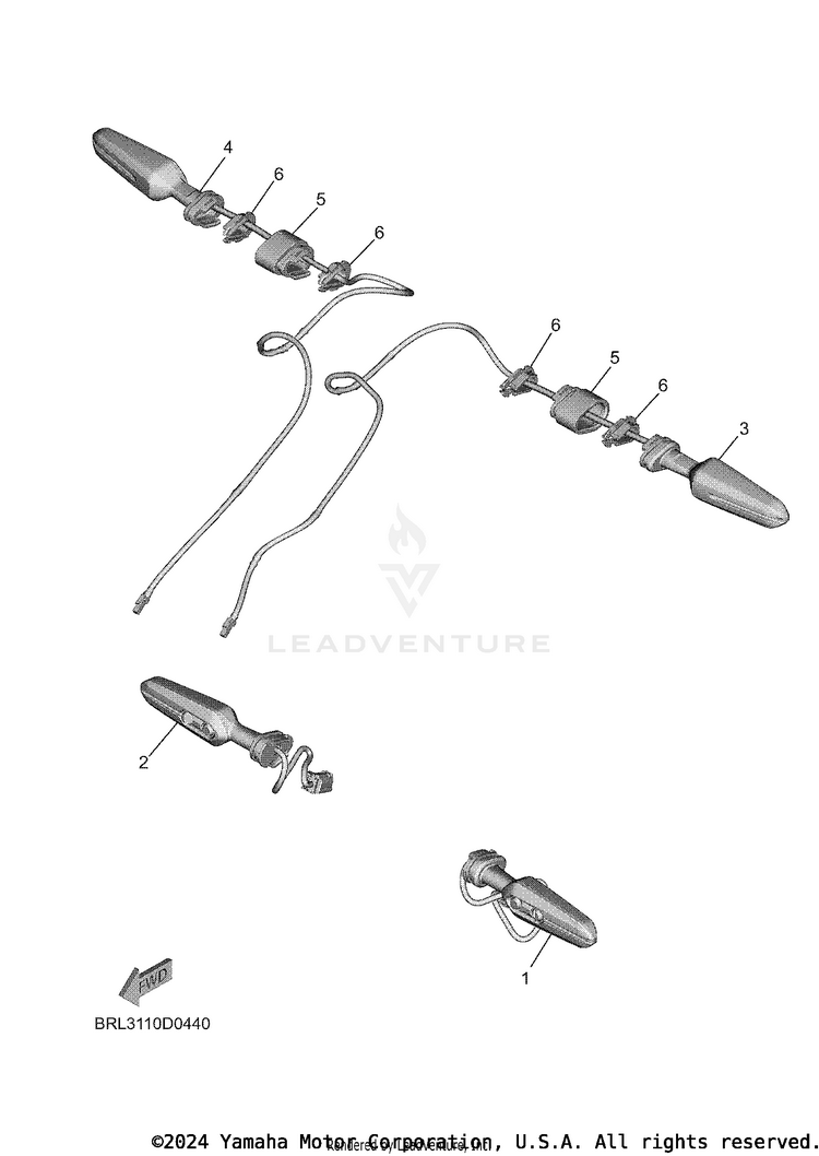 Flasher Light TENERE 700 WORLD RAI - XTZ7WRTCB - 2026 Schematic