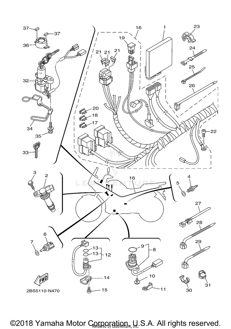 Electrical 1 SUPER TENERE - XTZ12FCR - 2015 Schematic