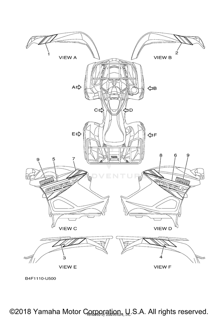 Graphics GRIZZLY EPS 4WD SPEC - YFM70GPLKL - 2019 Schematic