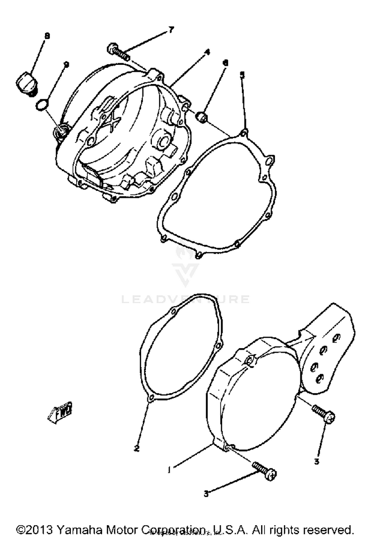 Crankcase Cover-Yz60h Schematic