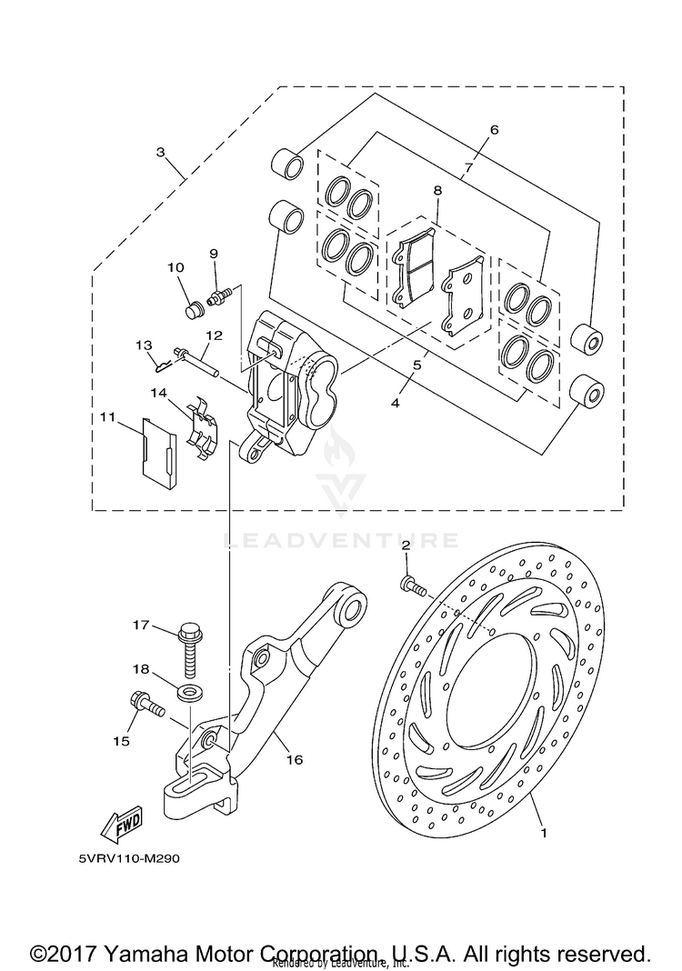 Rear Brake Caliper Schematic