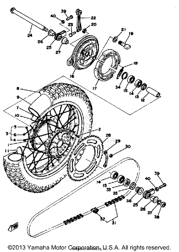 Rear Wheel Yz400d E Schematic