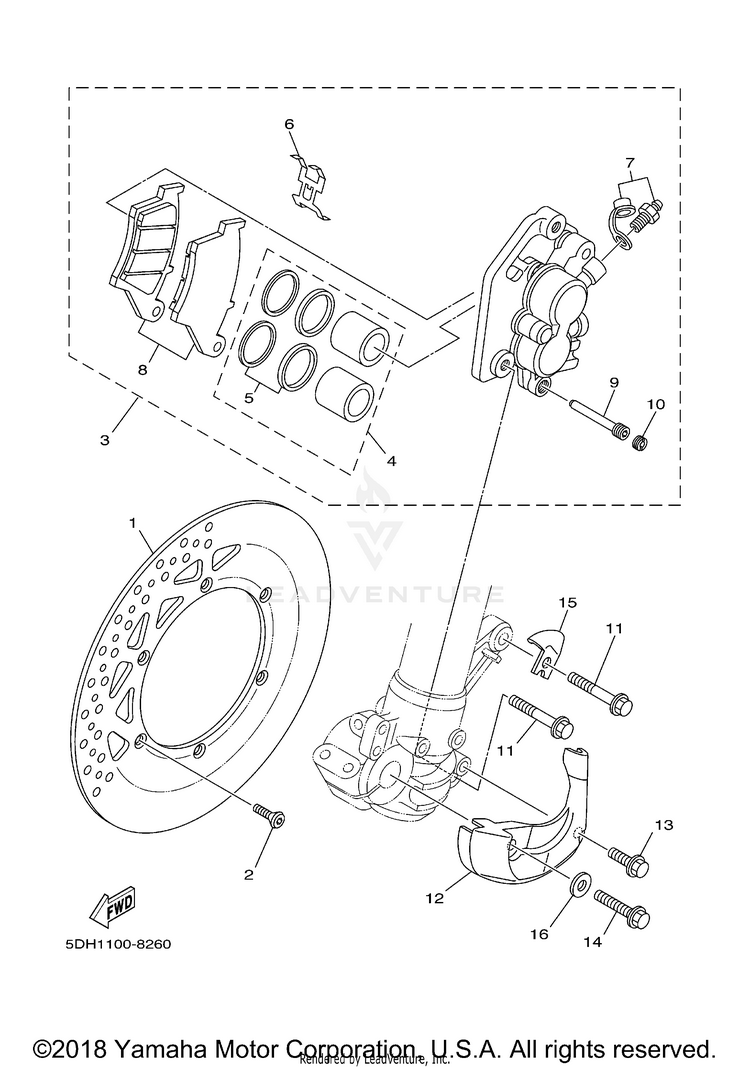 Front Brake Caliper Schematic